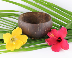 Coco Candle Co - jumbo sized coconut bowl in tropical setting
