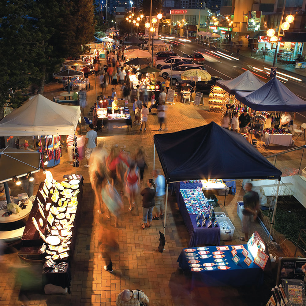 Coco Candle Co market stall at Surfers Paradise Beachfront Markets